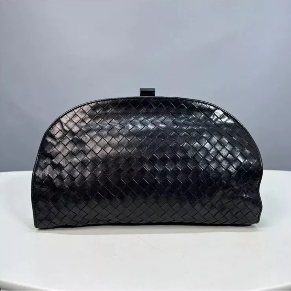Bottega Veneta Black Woven Clutch VINTAGE BEAUTIFUL